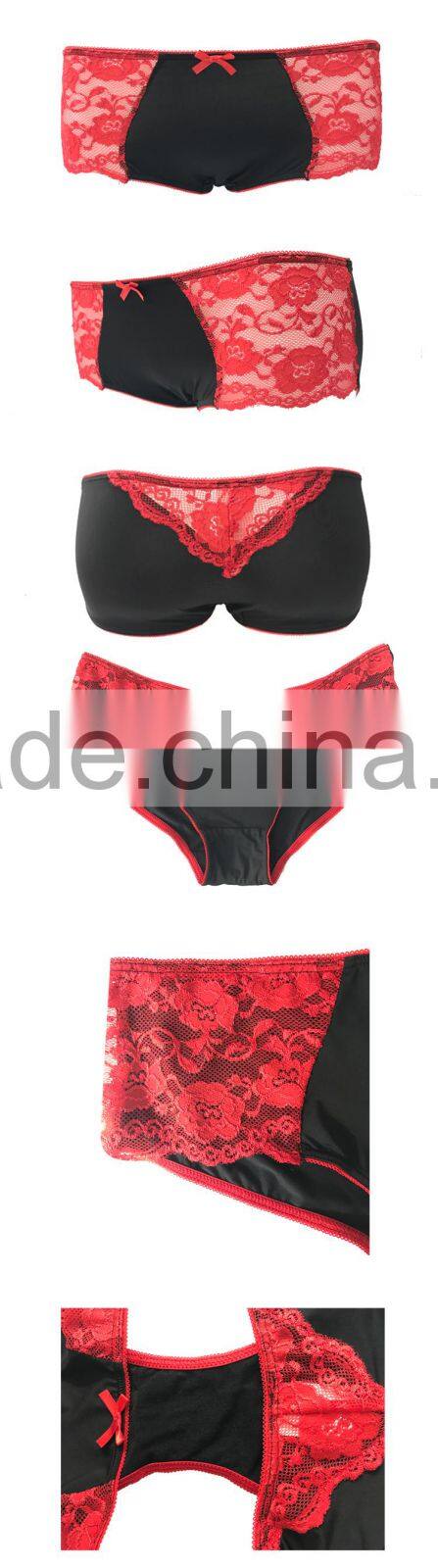 Best design knitted lady underwear women panties sexy with lace
