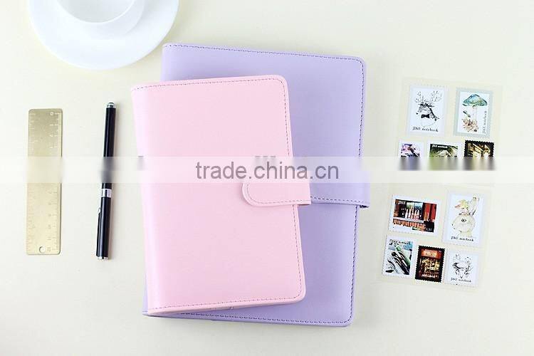 A6/A6 faux leather cover loose leaf agenda planner custom daily planner dairy with clasp/insert pocket /pen holder