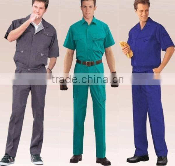 Construction Factory Work Uniform Short Sleeve Button Up Shirt