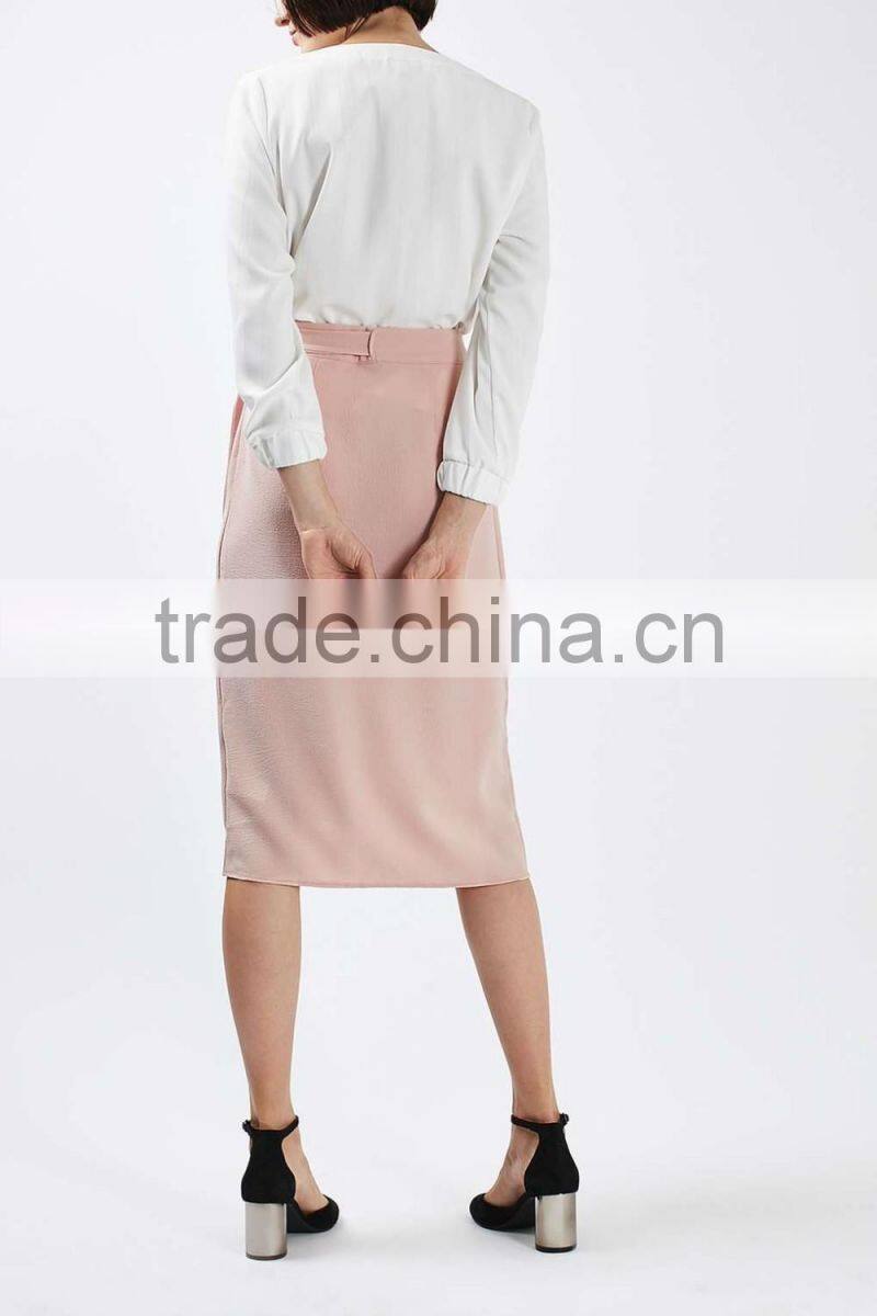 Fashion women wrap tie midi skirt