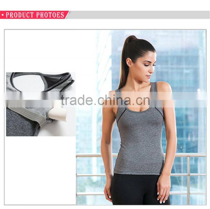 Sexy Girls Custom Gym Fitness Yoga Wear Custom Tank Tops Women With Mesh Design