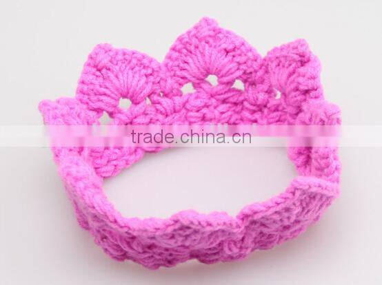crown design baby crochet headband, knitting crown baby headband
