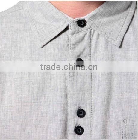 new men's linen cotton long sleeve dress shirt with one pocket