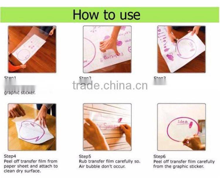 Self adhesive film white board sticker Peel It Off Whiteboard Removable Mini Whiteboard Wall Sticker office home sticker