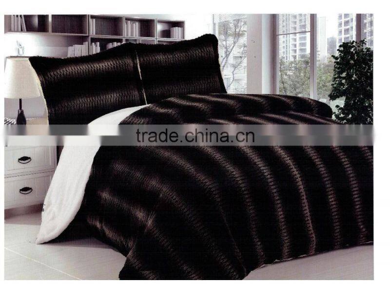 new faux fur match velvet soft quilt with filling for european market