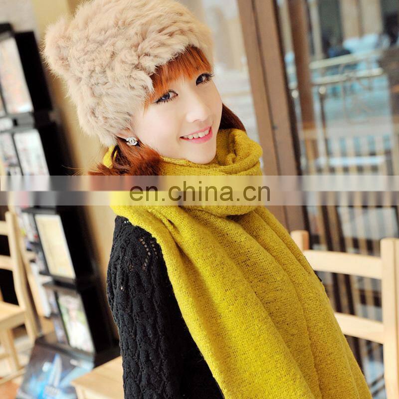 Young lady's scarf winter 100%acrylic shawl warm yellow