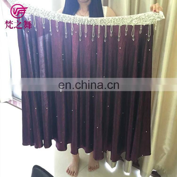 High-grade 5pcs hot stamping ice silk bellydance costume with handmade bell