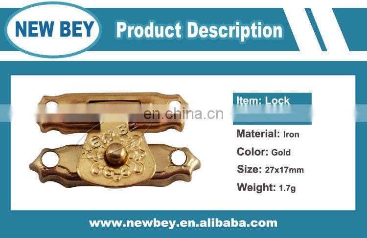 Custom design golden metal box hardware,gift box lock