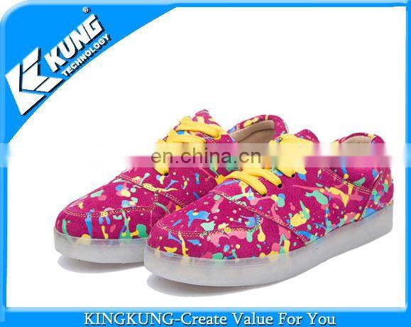 Stylish girl shoes with led light with cheap price