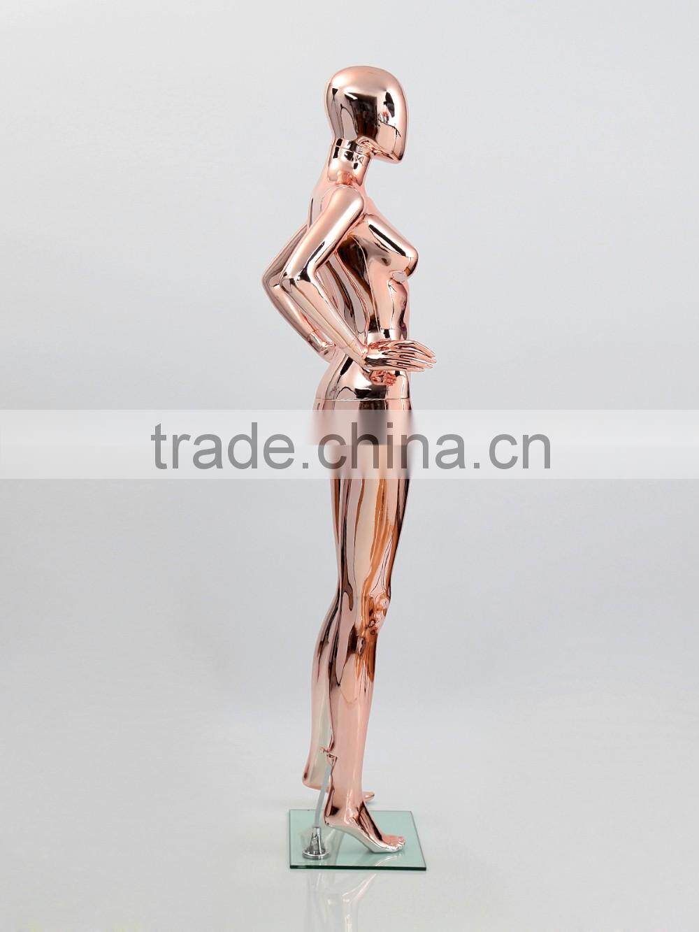 Abstract electroplate mannequin female full body plastic women mannequin M0022-DY16-G