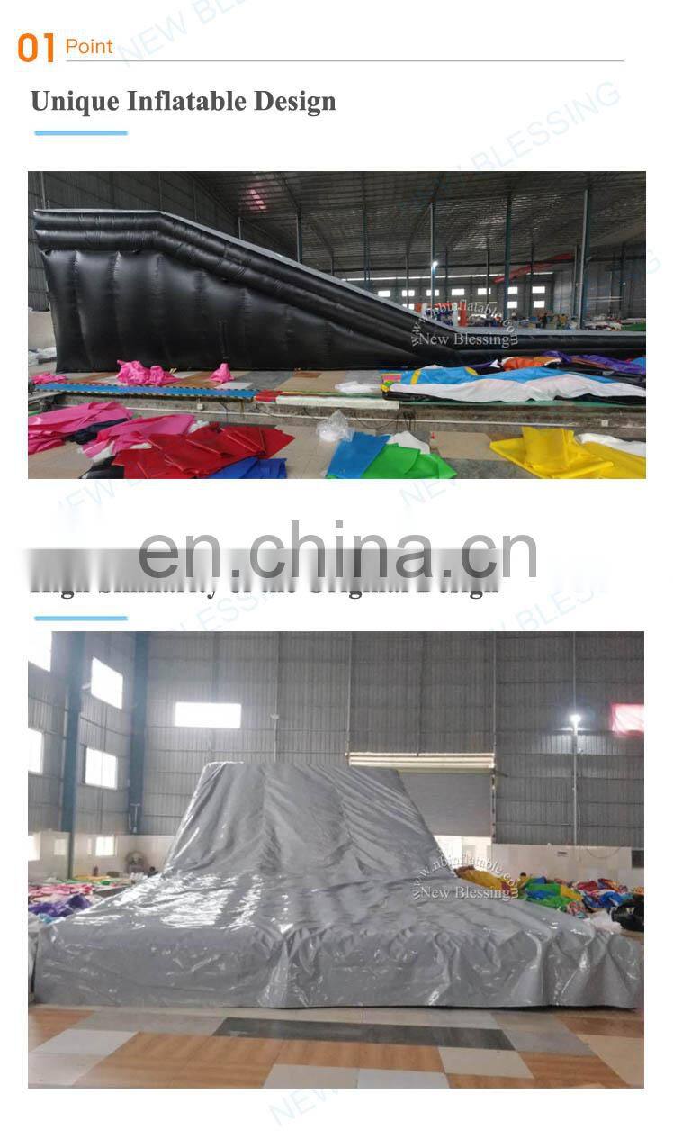Extreme sports 17x6x4m customized inflatable BMX/FMX landing airbag