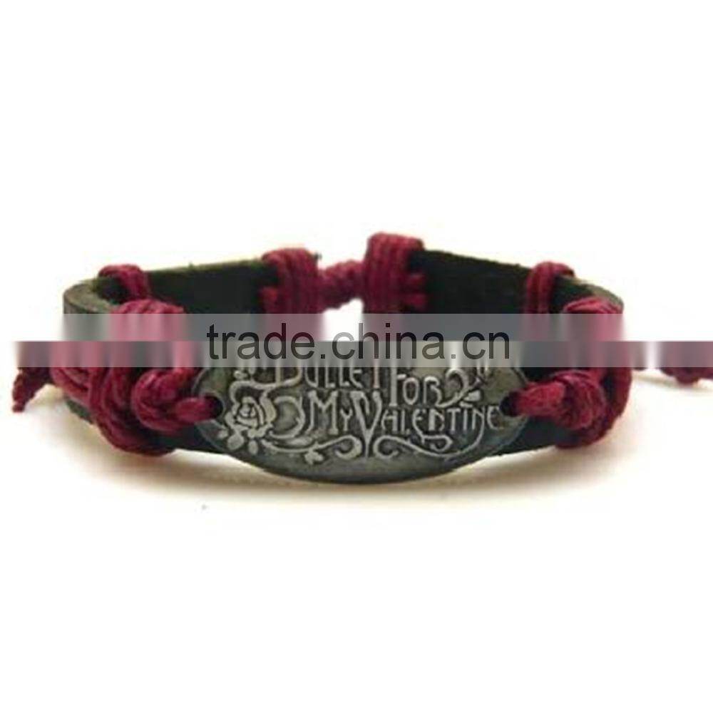 Hot Sale Fashion Alloy Leather Pendant Bracelet Wholesale