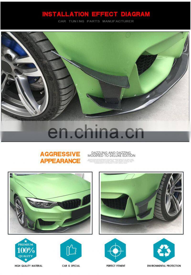 MAD Style Carbon Fiber F82 M4 Front Canards Bumper Fins for BMW 3 Series 4 Series F80 M3 F82 M4