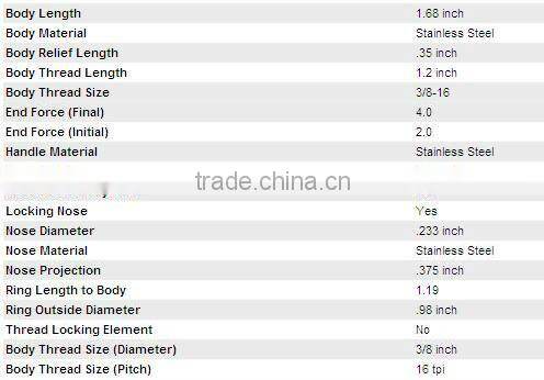 Stainless steel Hand retractable plunger 6202-A-SS