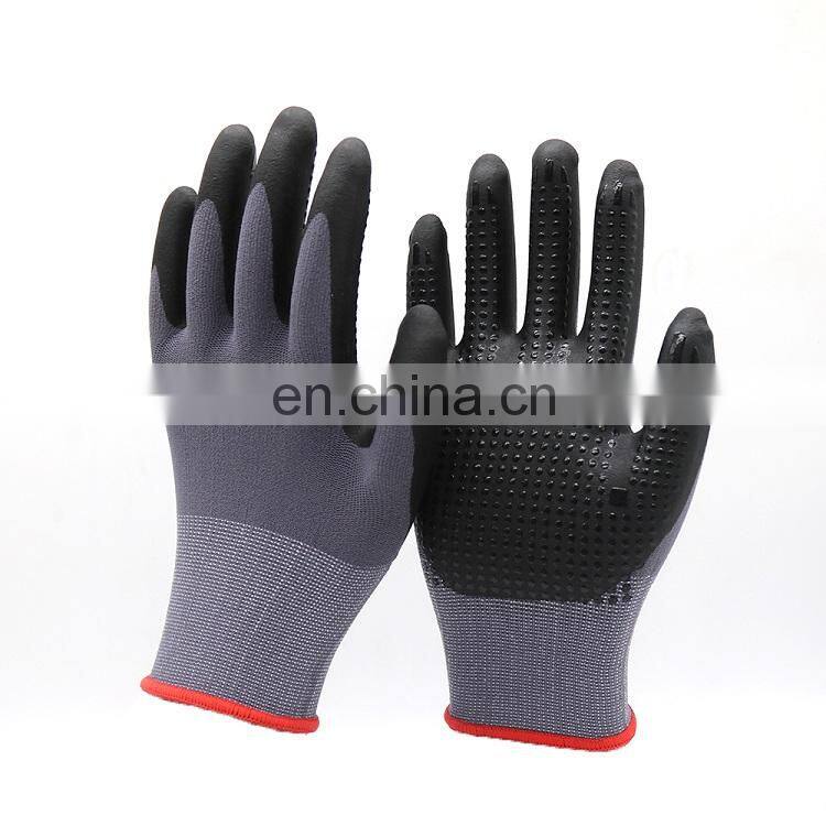 Safety Work Application and Nitrile Coated Surface Black Nitrile Gloves
