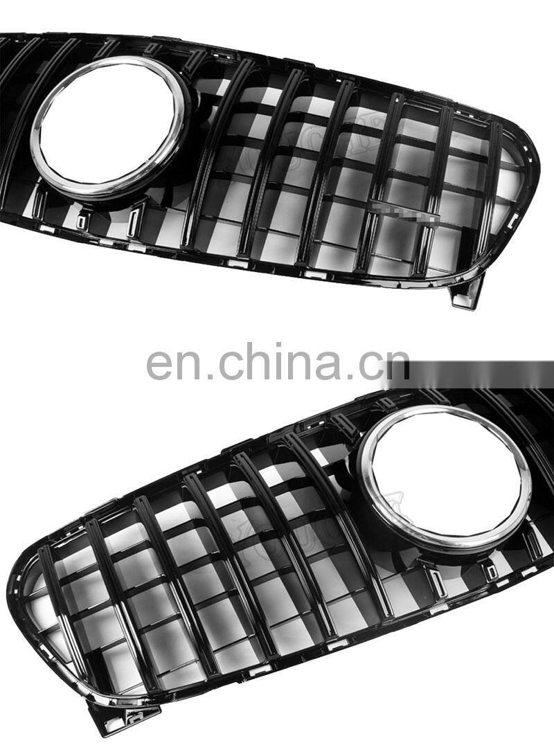 Black ABS GT R style front bumper grille mesh grill for Mercedes Benz GLA class X156 facelift 2017+