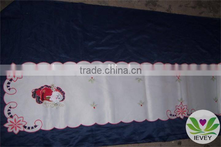 hot selling sateen Christmas tablecloth patterns hotel ribbon embroidery tablecloth lmzc1003(2)