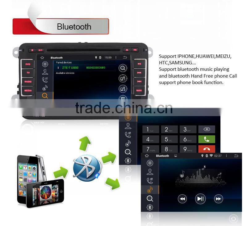 2 Din Car DVD Player for Volkswagen Android 4.4.4 OS RADIO+WIFI/3G+Torque OBD2+CANBUS+GPS+BT+AUX in/out+USB/SD+Two USB+SWC Playe