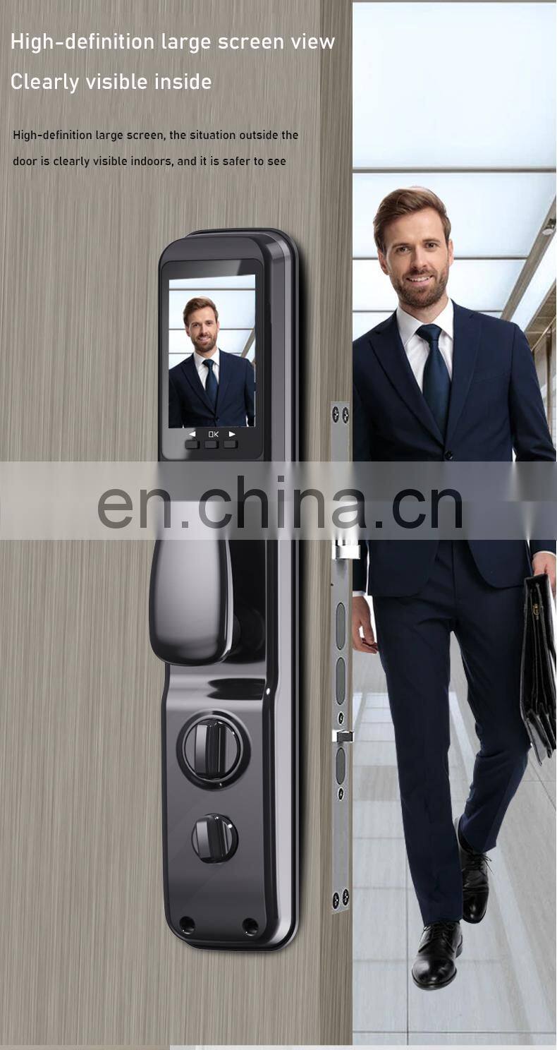 visible cat eye lock outdoor password electronic audio fingerprint gate smart digital door lock with camera for front door