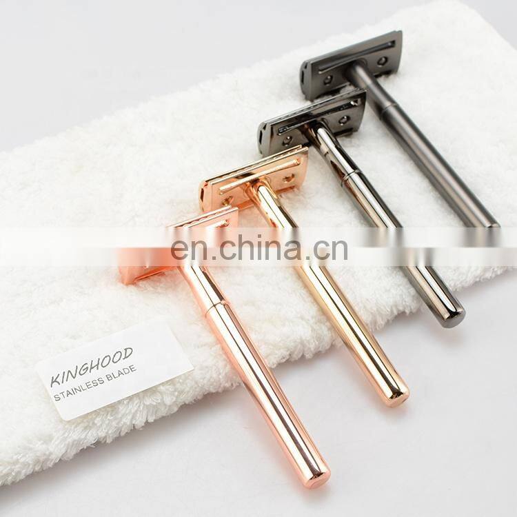 simple mens straight metal stainless steel double edge shaving safety razor