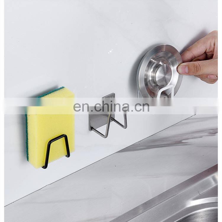 304 Stainless Steel Sink Sponges Holder Self Adhesive Drain Drying Rack Kitchen Wall Hooks Accessories Storage Organizer