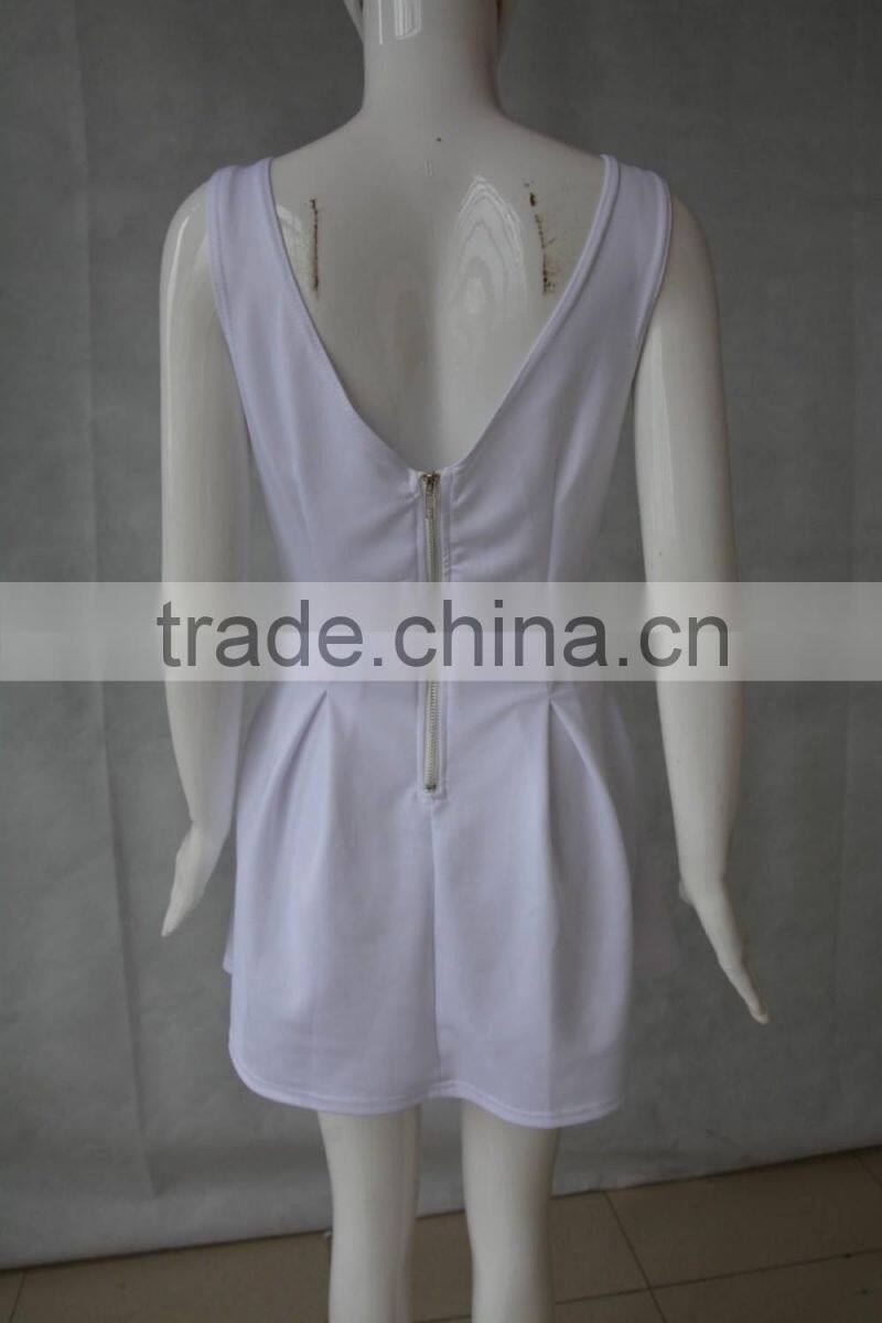 V collar sexy sleeveless dress miniskirt nightclub dress