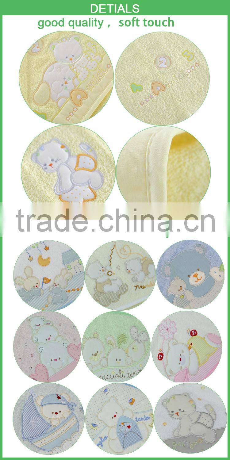 Cotton Terry Embroidery Baby Hooded Bath Towel