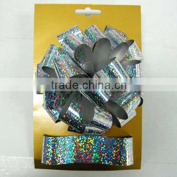 2014 Festive Decoration Pom Pom Bow and Colorful Ribbons for gift decoration