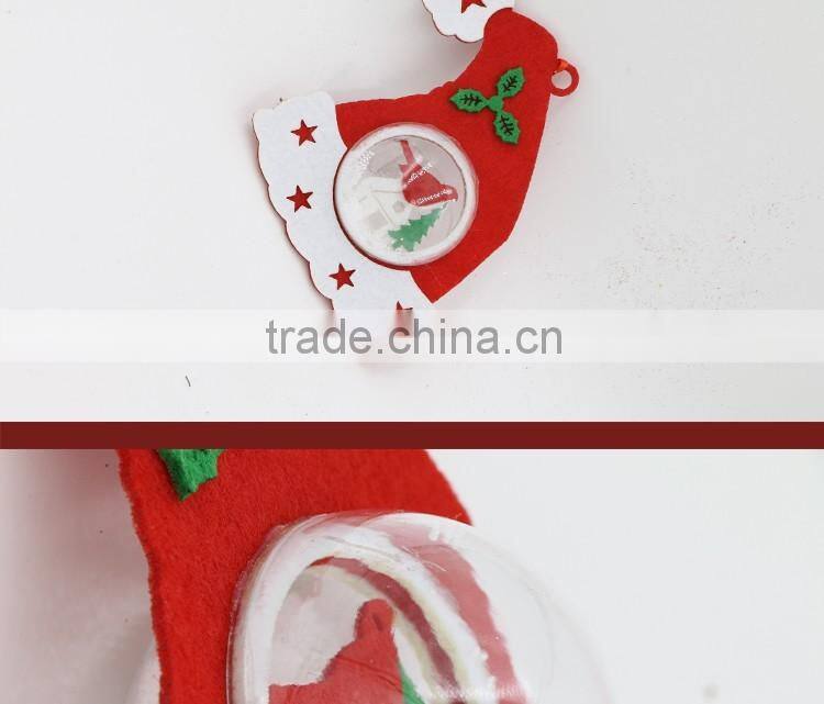 Plastic Clear Christmas Ball In Santa Hat Design Christmas Tree Hanging Ornaments Dropshipping Xmas Decoration