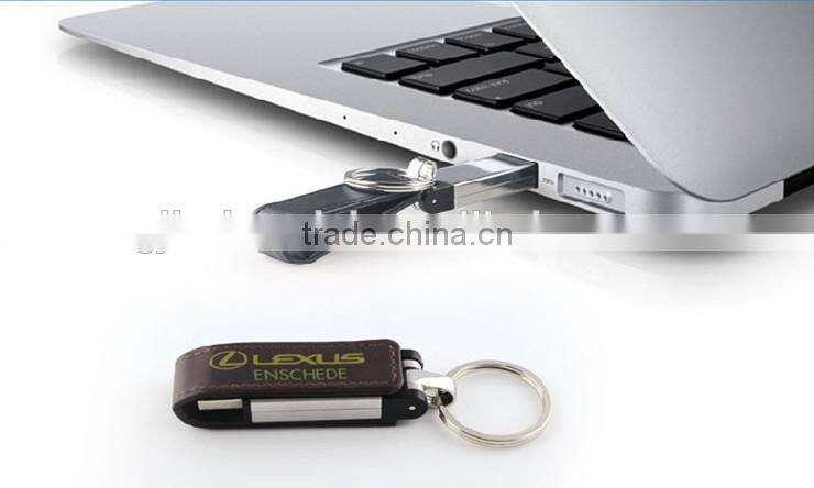 G&J 2014 fashion 16gb black leather usb flash drive