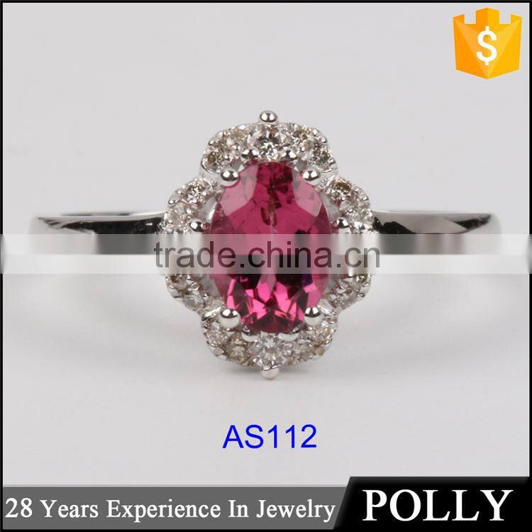 Fashion 18k solid white gold natural purple amethyst 9.93ct diamond rings