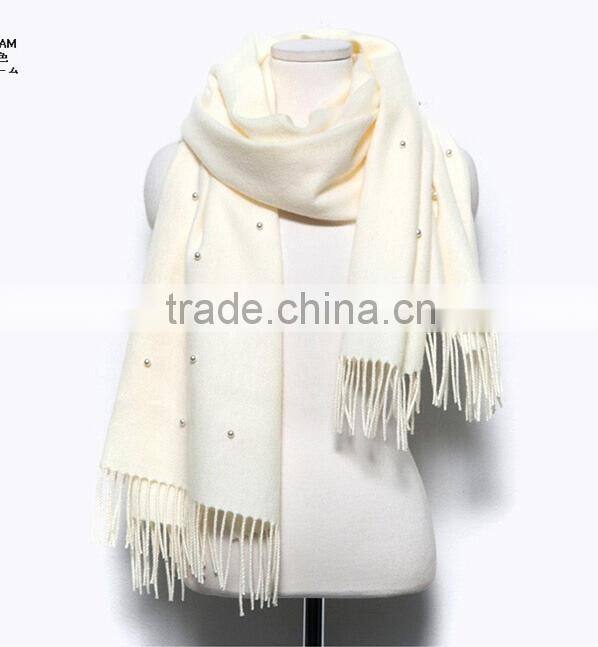 Wholesale New Tassel Wool Acrylic Pearl Fashion Ladies Shawls and Scarves Pashmina