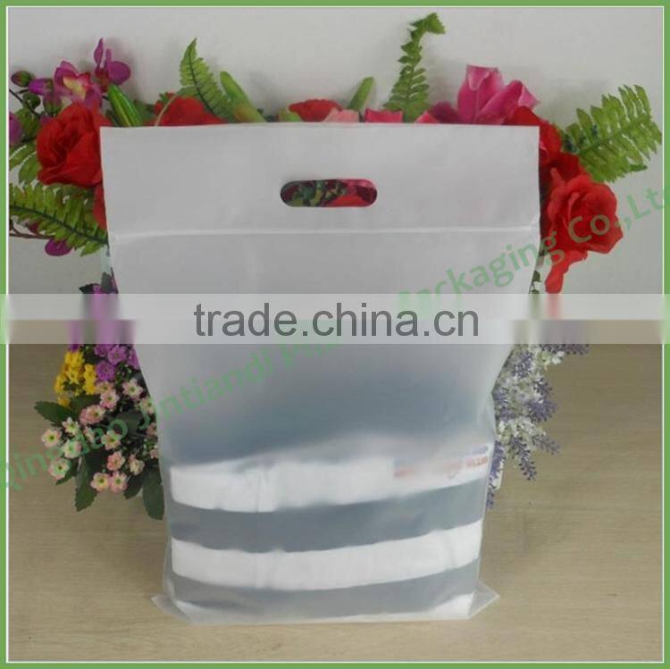 Custom Printed Square Bottom Plastic Garment Bags with Handle