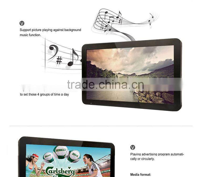 LCd Advertising Display Screen/37" Wall Mounted Digital Signage Player Usb
