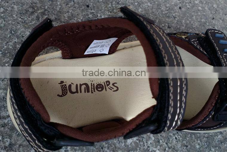 new design genuine leather brown boys sandals for summer