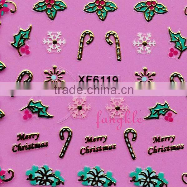 Hotselling 3D christmas nail art sticker