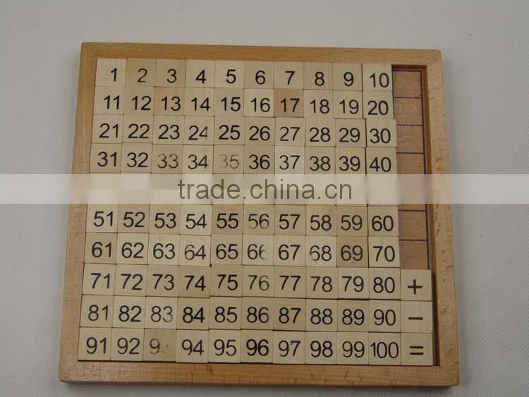Best Sale Wooden Learning Math Toys Set Preschool Equipment 1-100 Number Board Math Learning Toys