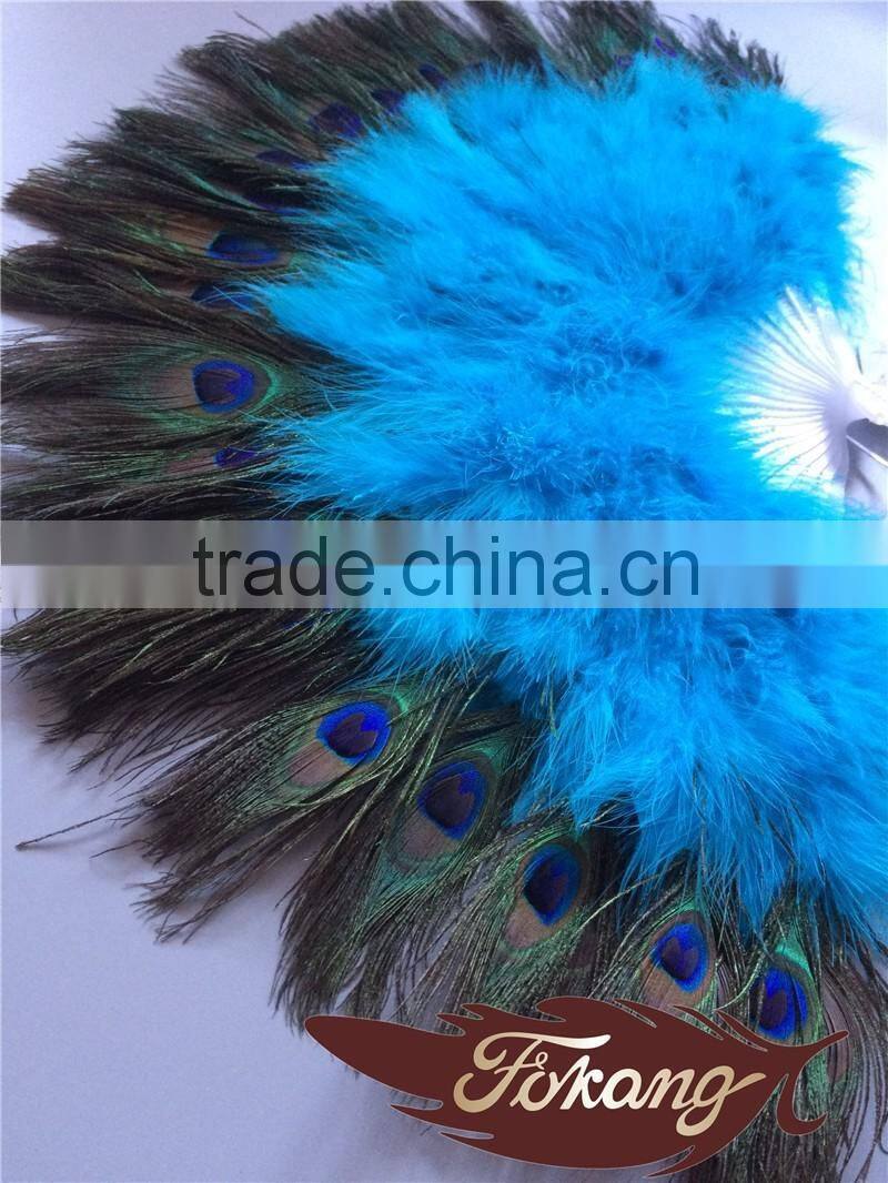 21 Piece Turkey Marabou And Peacock Feather Fan For Party Supplies