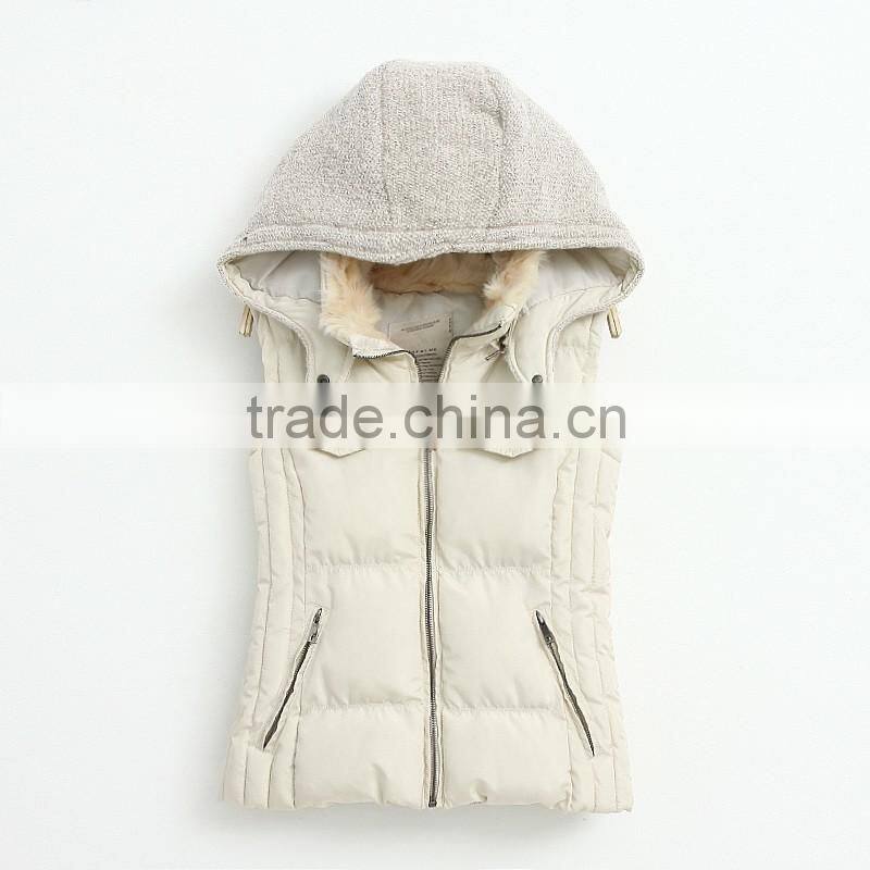 hooded white down vest women