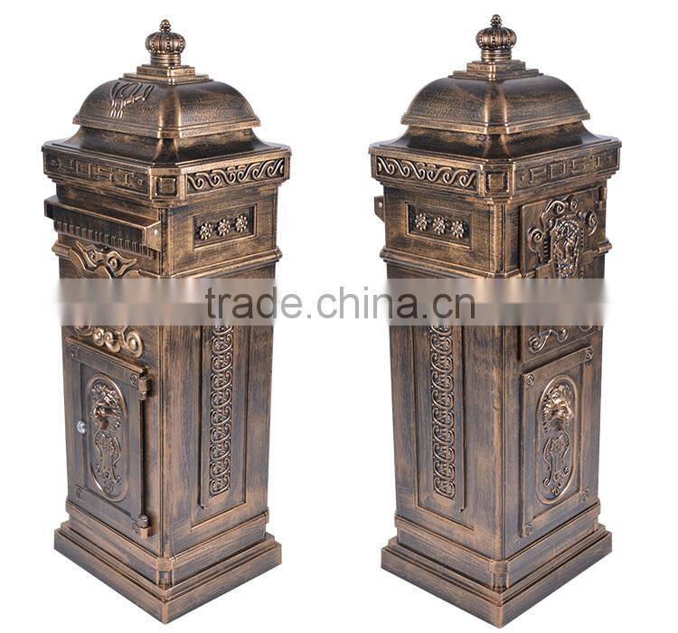 The Most Popular Style In Europe Traditional Desigh Crown Decorative External Post Box From China