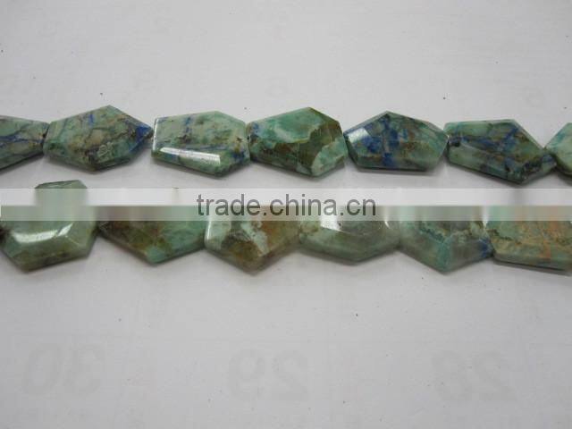 Wholesale azurite Tumbled flat loosen faceted gemstone design