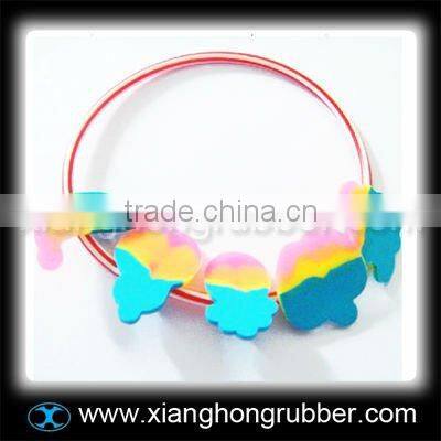 lovely silicone wristband with cartoon pendants