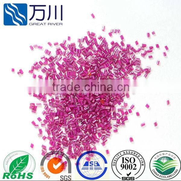 3" fashion fuschia opaque bugle glass