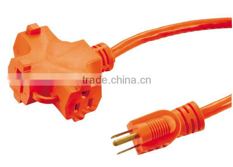 USA Outdoor 3 outlet Extension cable with UL CUL approval