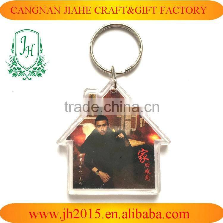 Customized OEM Promotional Plastic Acrylic blank keychain/picture photo PS key chain/keyring
