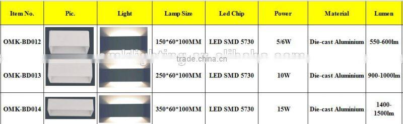 2016 new design 150mm 5/6w indoor modern led wall light
