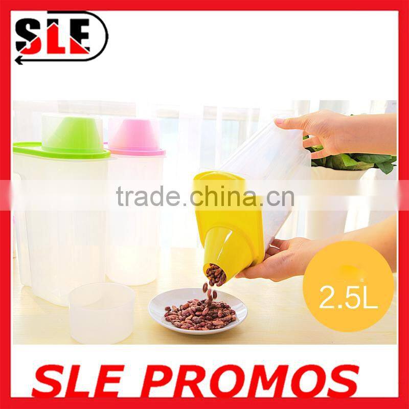 Stocked Wholesale Plastic Food Container,Hot Sale Top Quality Promotional Food Jar,Airtight Rice Storage With Measurement Cup