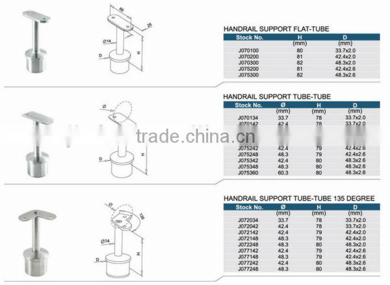 Stainless steel handrail support tube-tube 135 degree