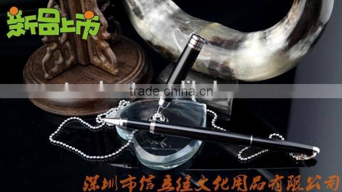 desk pen with chain, table ballpoint pen, stand pen for hotel