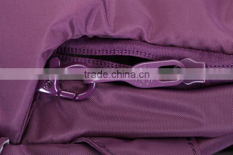 2015 New Product and Design Wholesale Purple safety and theftproof backpack for women